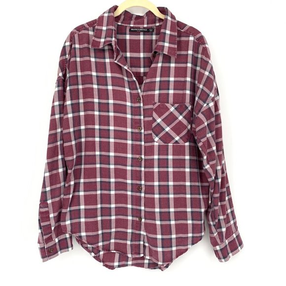 Brandy Melville Tops - Brandy Melville Plaid Button Up Shirt